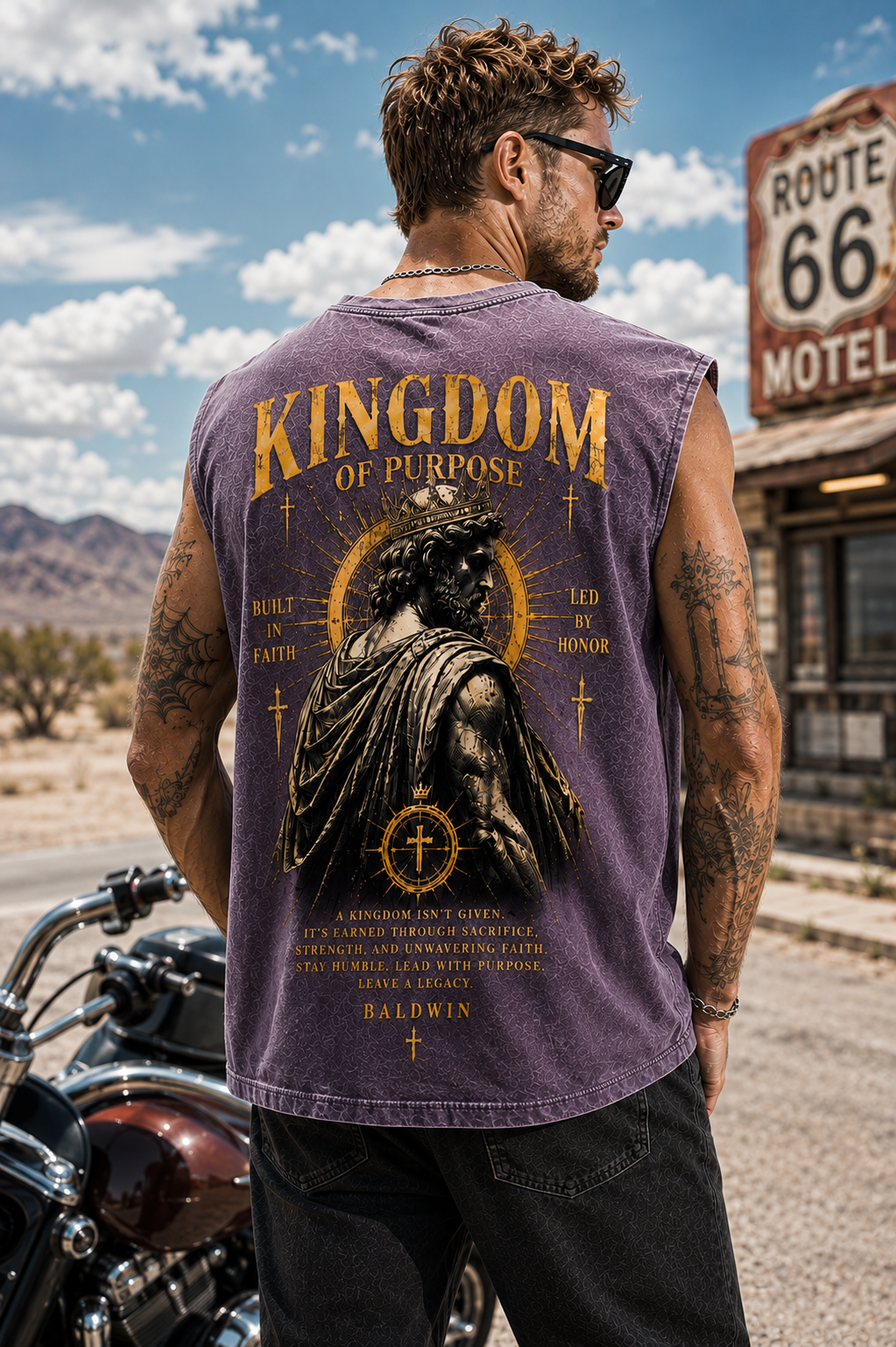 Washed Black Kingdom Muscle Tee