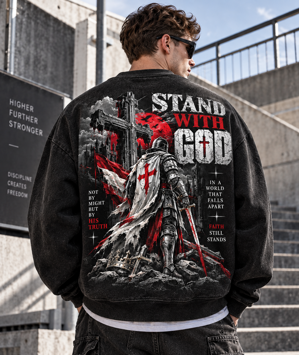Stand With God – Vintage Crusader Sweatshirt