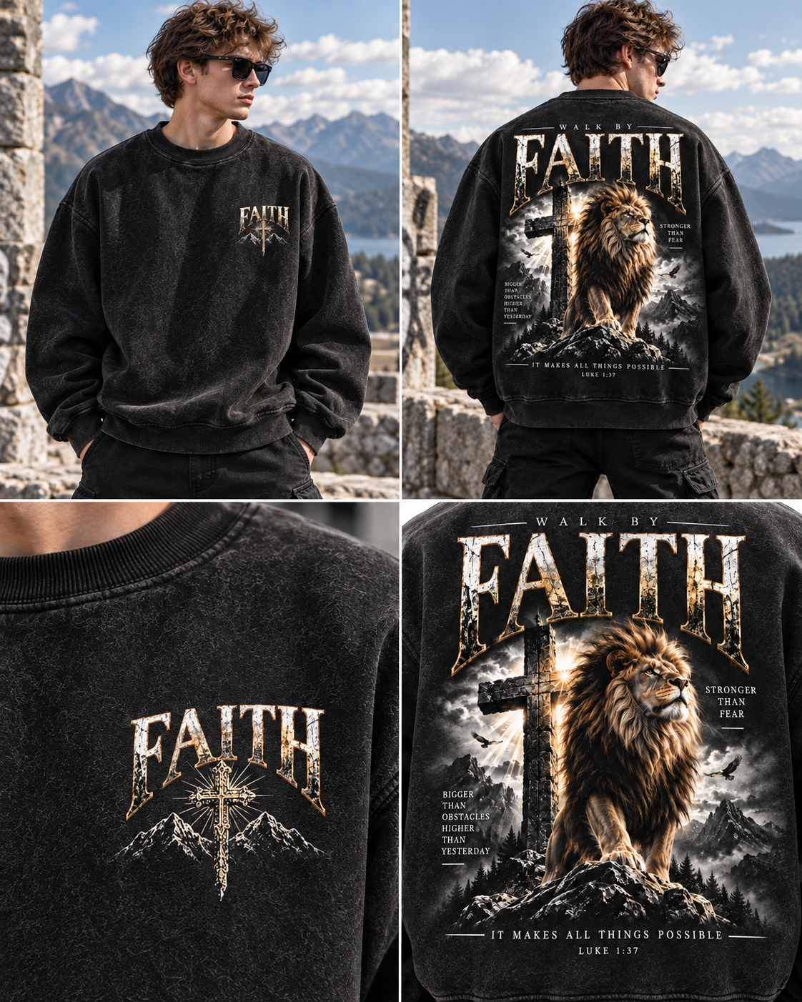 Walk By Faith – Vintage Lion Sweatshirt