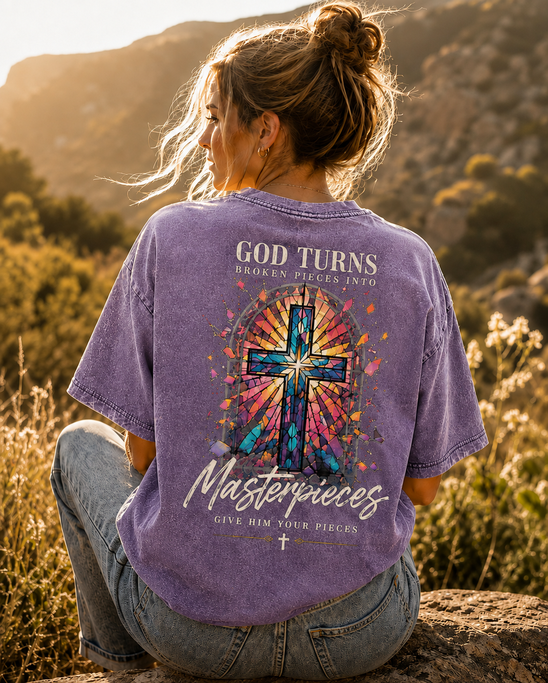 Christian Masterpieces Cross T-Shirt – Vintage Washed Graphic Tee
