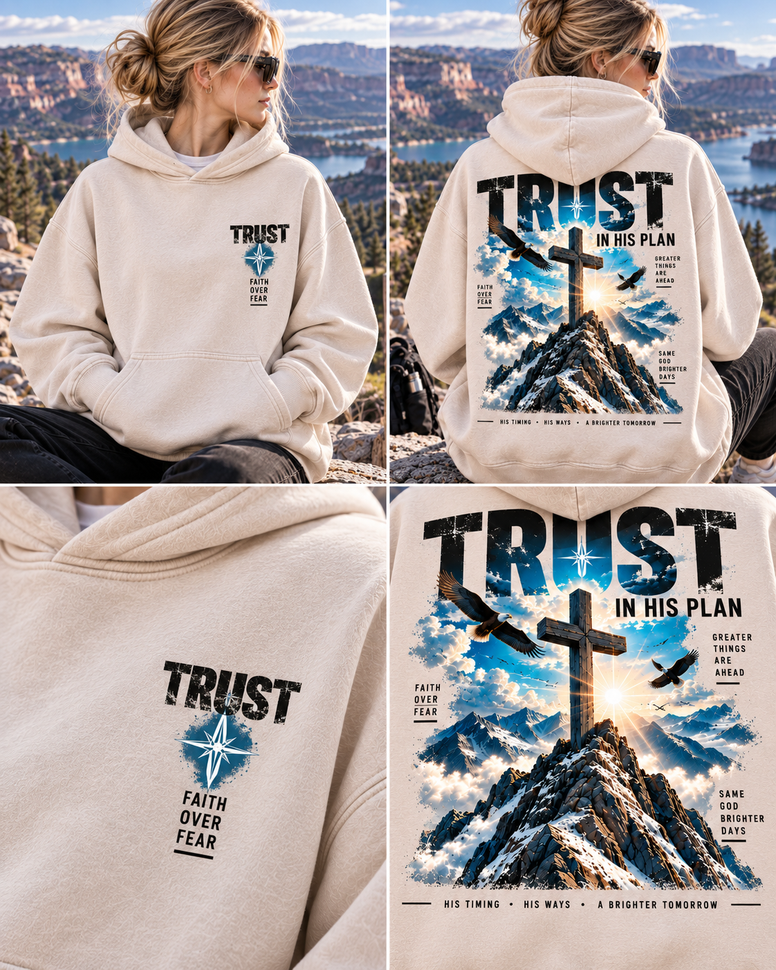 Trust In His Plan Hoodie – Vintage Mountain Faith