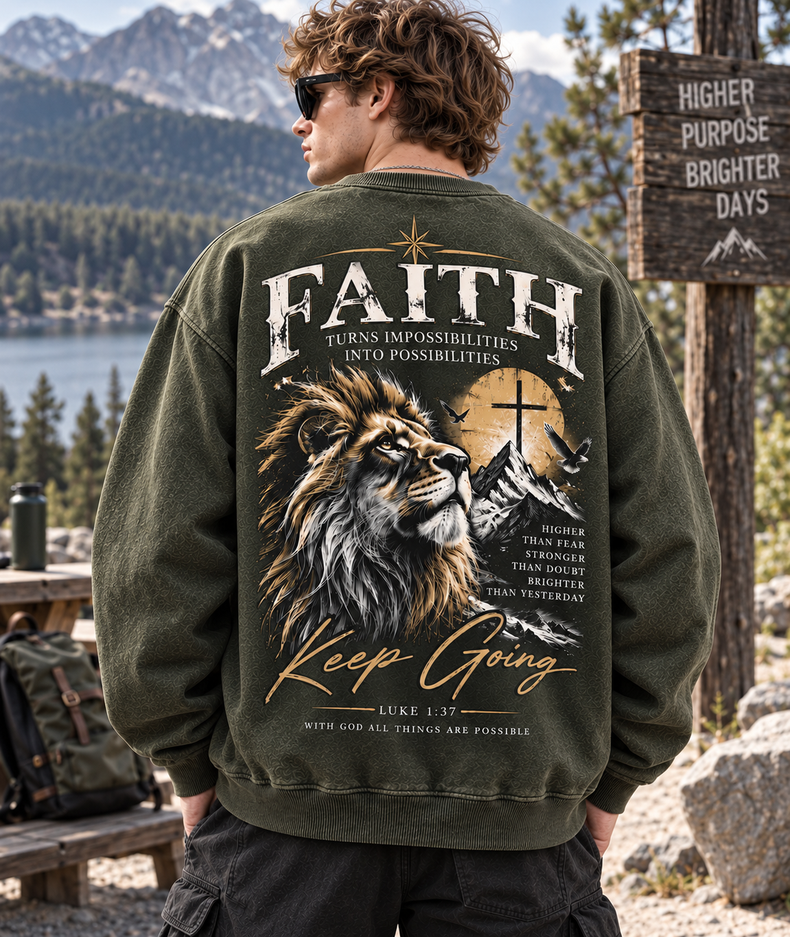 Faith Lion Vintage Sweatshirt