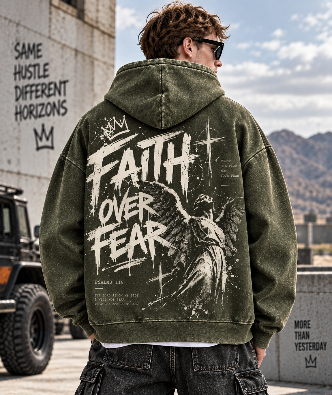 Faith Over Fear – Vintage Wash Hoodie