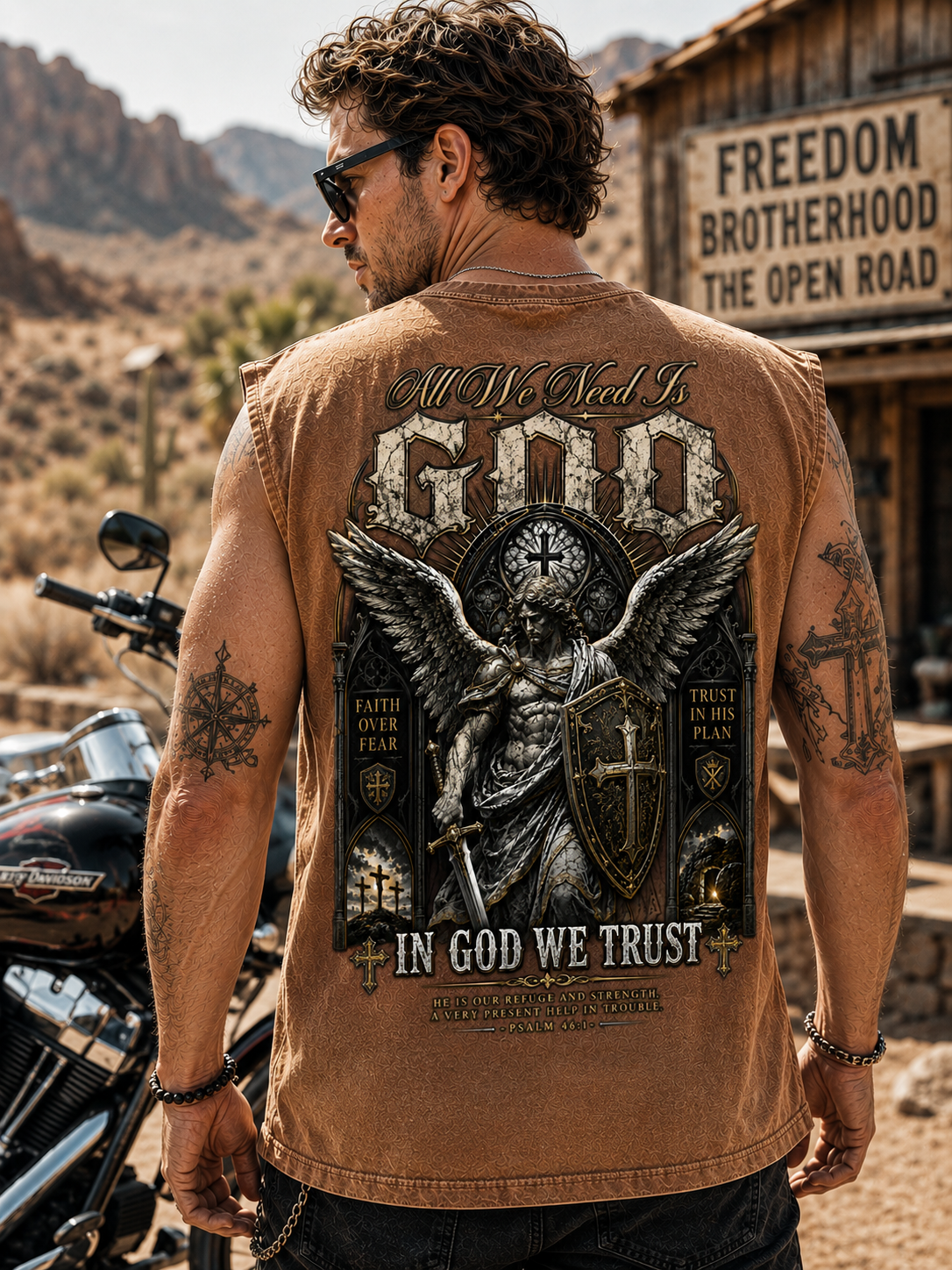 God In Us – Faith Over Fear Washed Tank