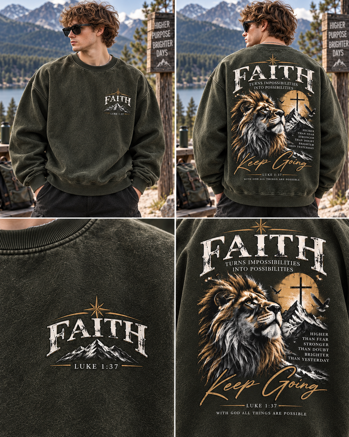 Faith Lion Vintage Sweatshirt