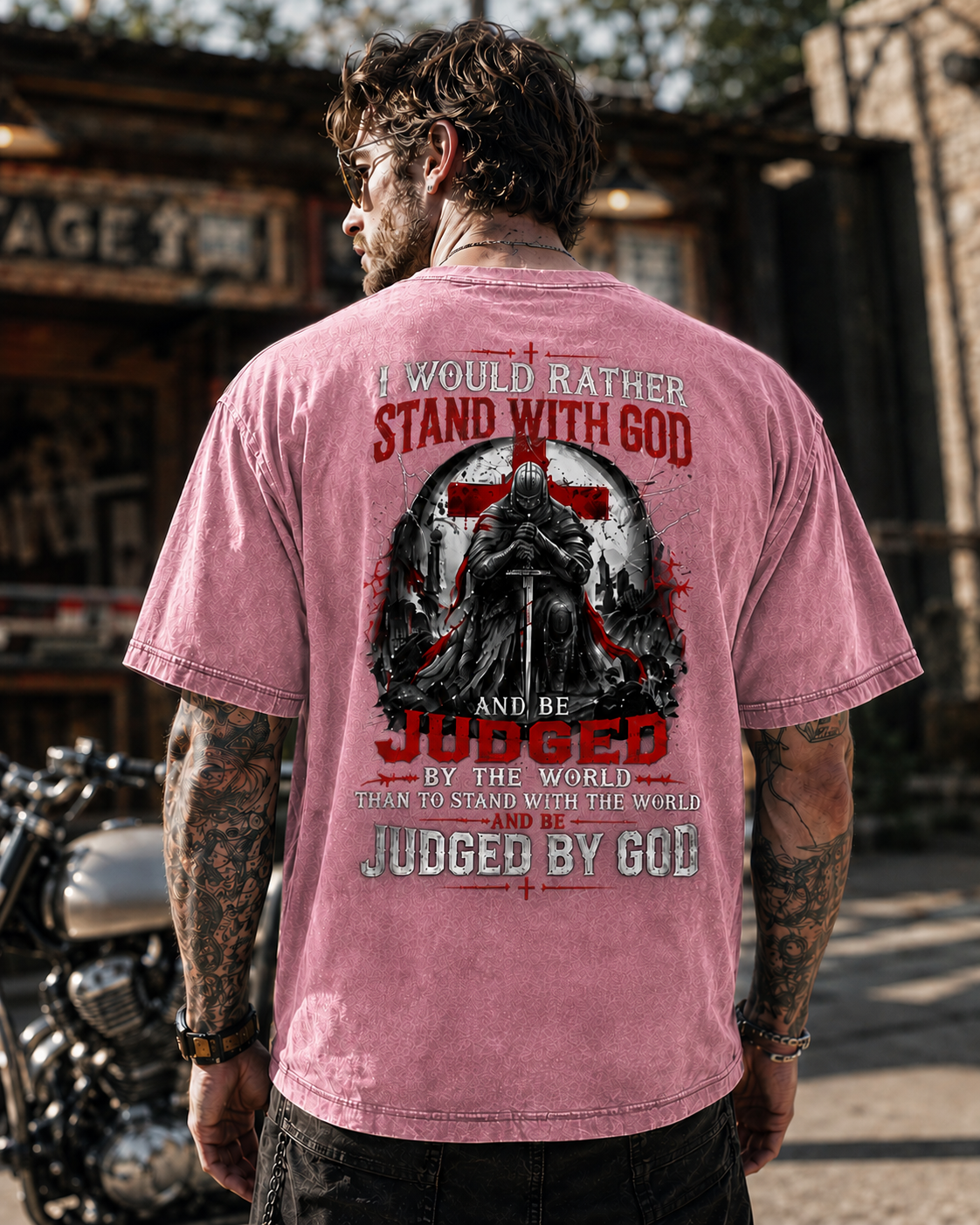 Judged by God – Vintage Washed Oversized Graphic T-Shirt