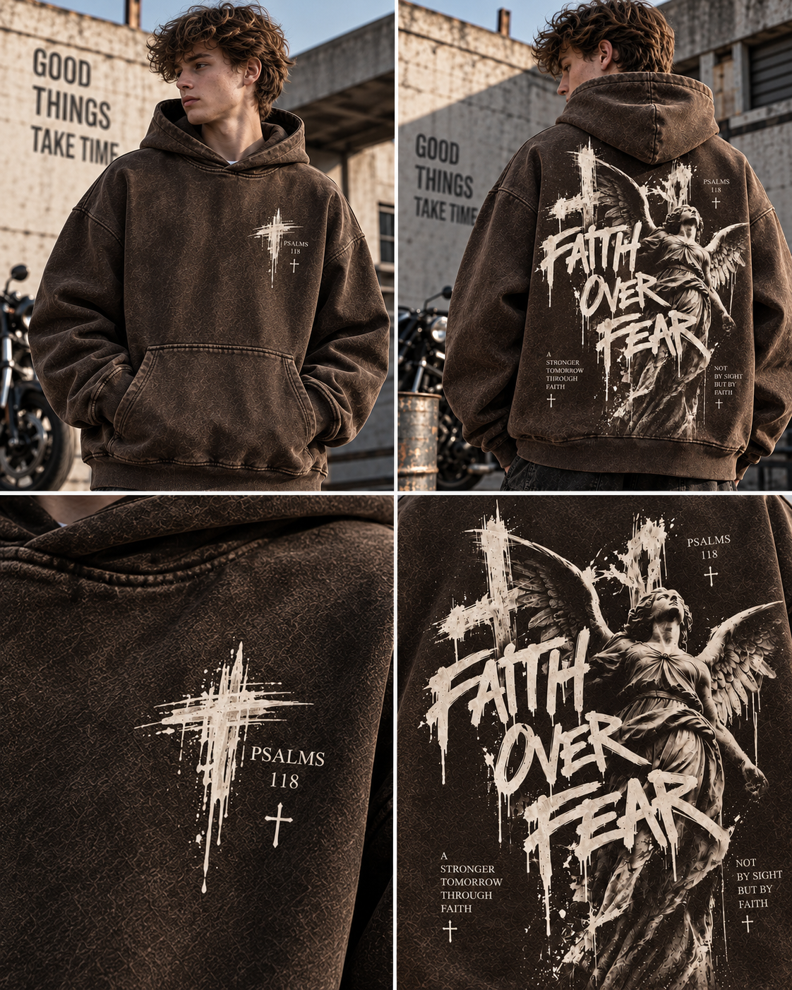 Faith Over Fear – Vintage Washed Hoodie