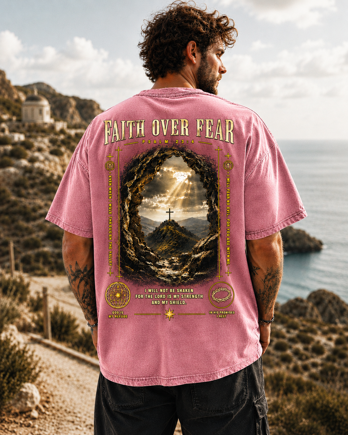 Faith Over Fear Vintage Christian T-Shirt