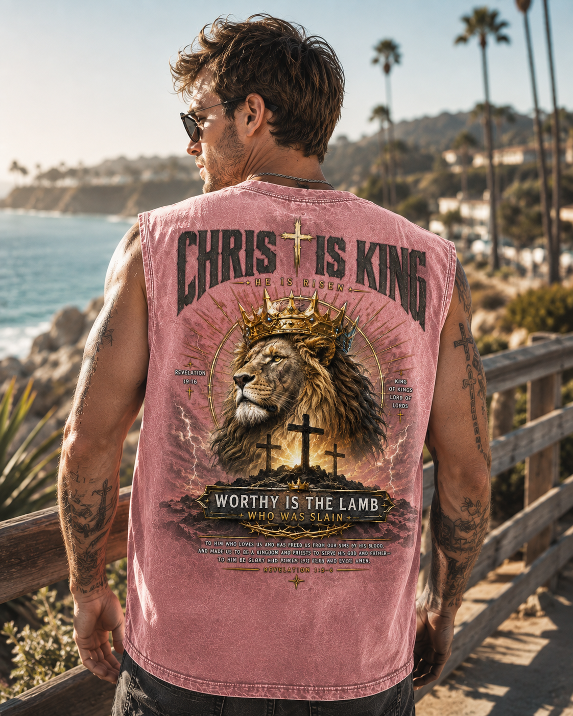 Chris Is King Washed Black Tank Top