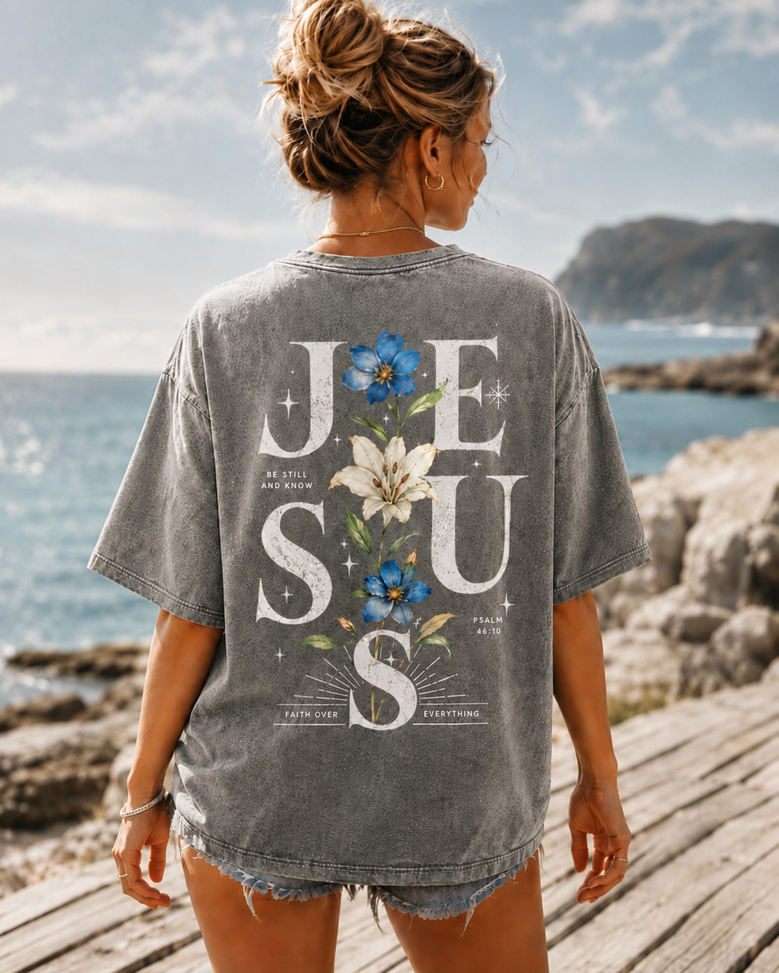 Vintage Jesus Floral Graphic Tee