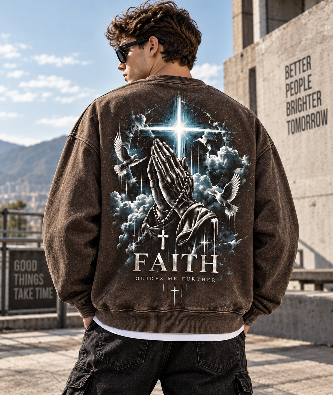FAITH – Vintage Washed Graphic Sweatshirt