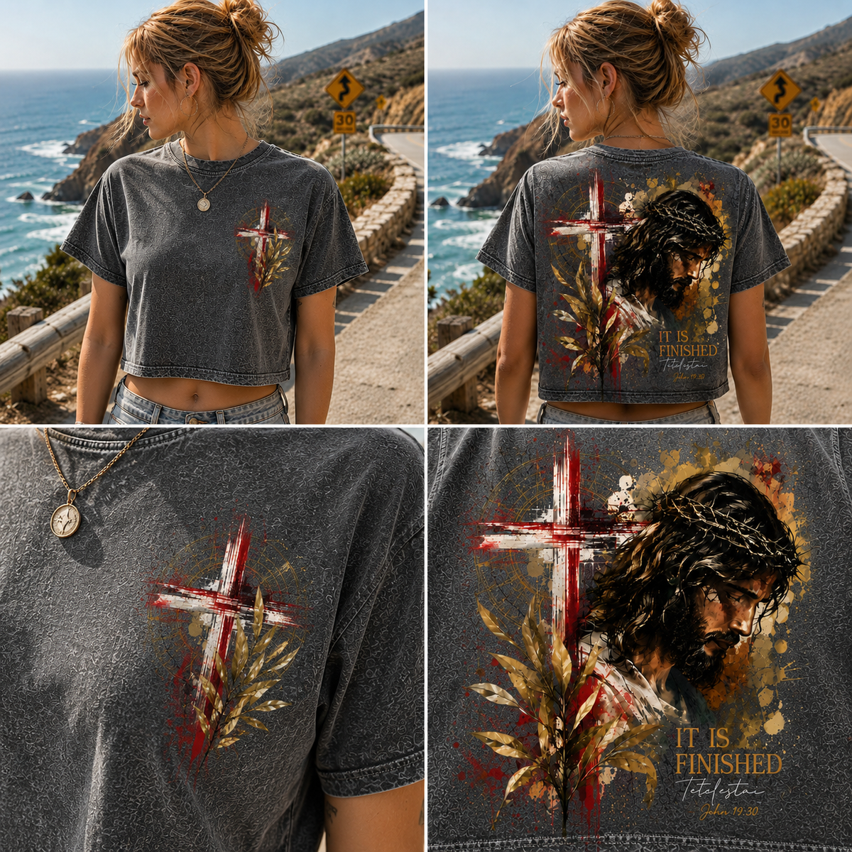 It Is Finished – Vintage Cross Crop Top