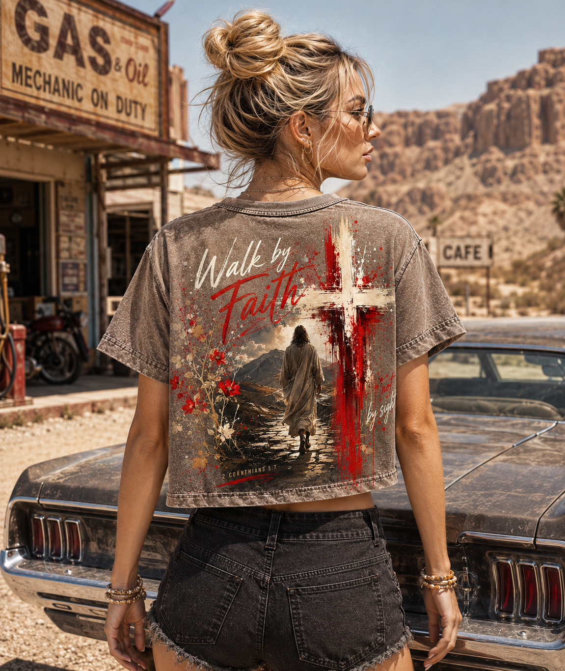 Walk by Faith Vintage Crop Tee