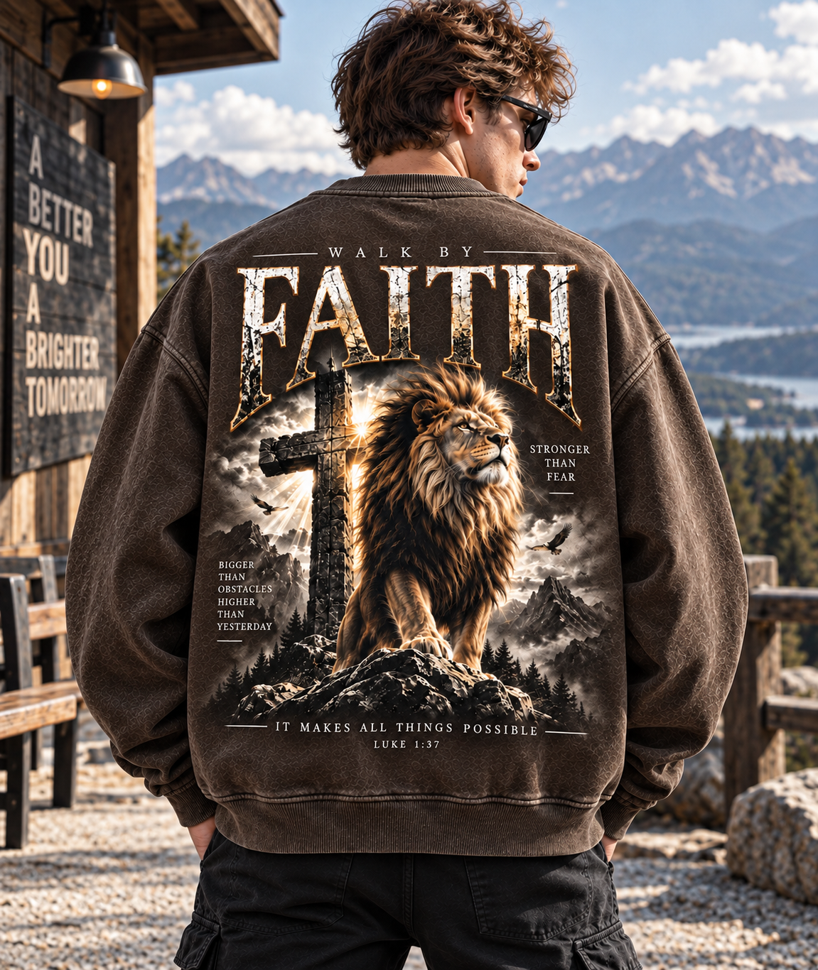 Walk By Faith – Vintage Lion Sweatshirt
