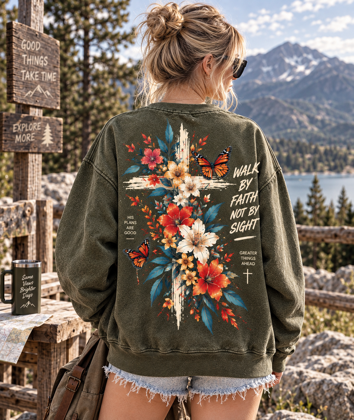 Walk by Faith Floral Sweatshirt