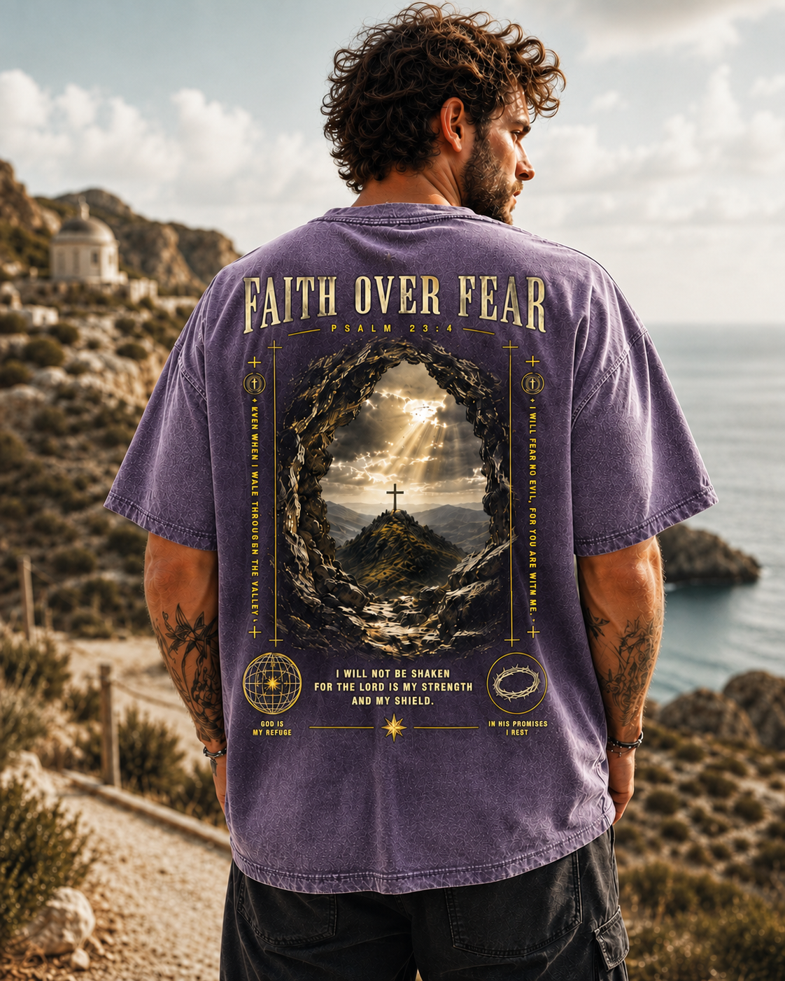 Faith Over Fear Vintage Christian T-Shirt