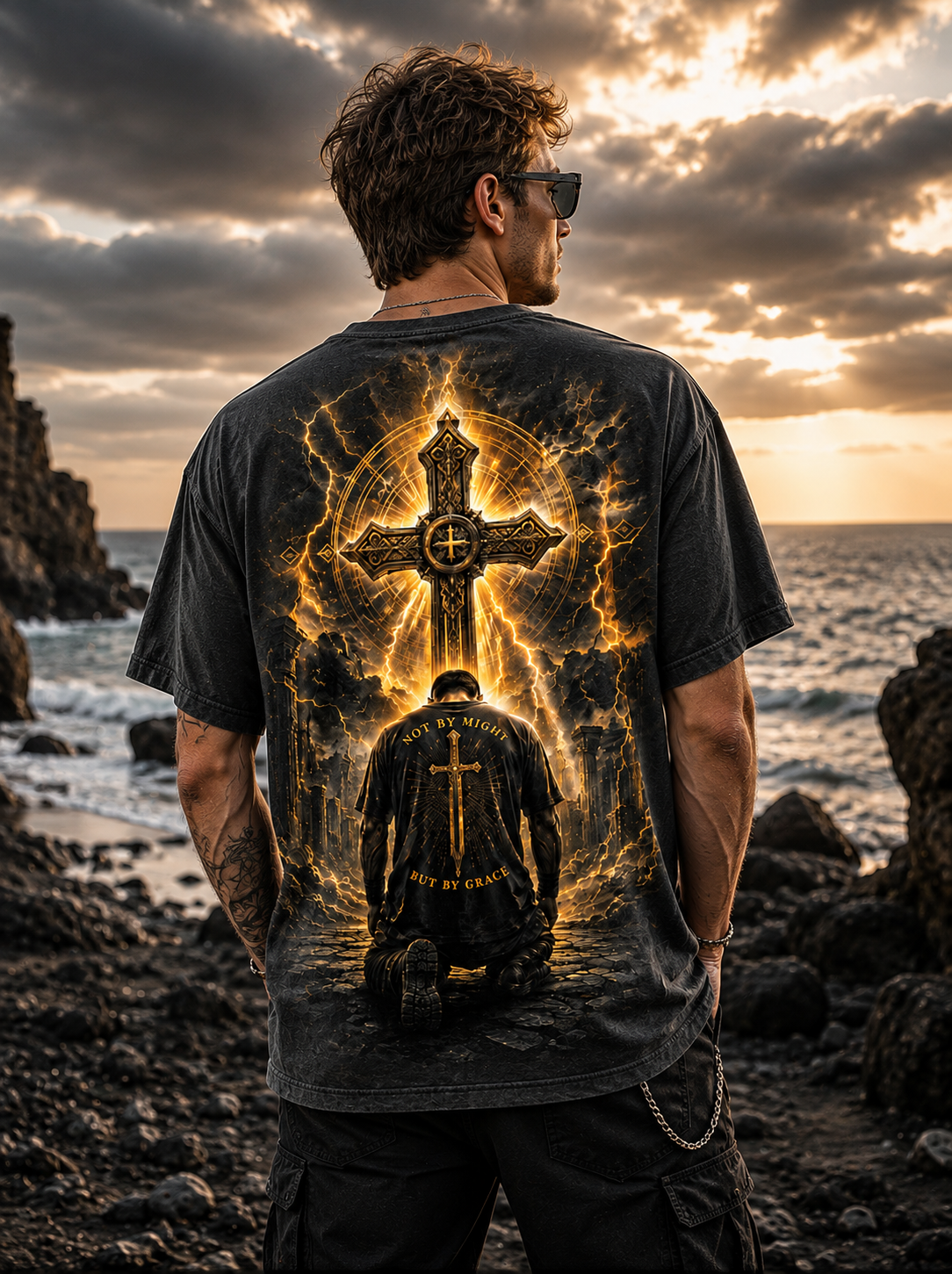 Christian Cross Vintage T-Shirt – Faith Graphic Tee