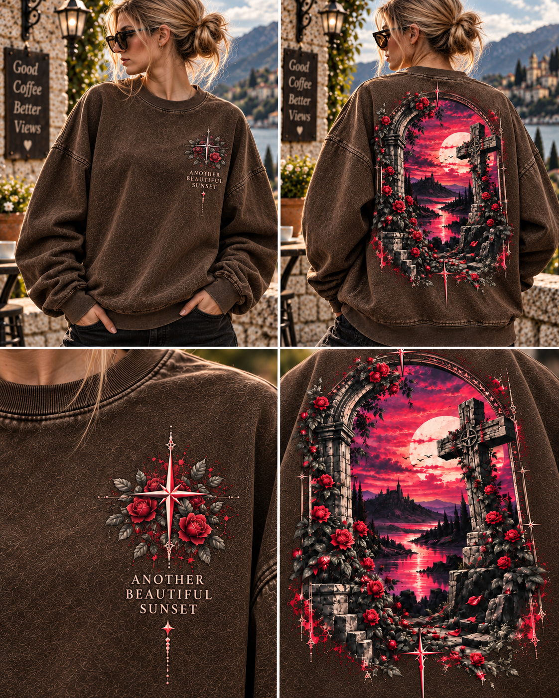 Gothic Rose Sunset Sweatshirt