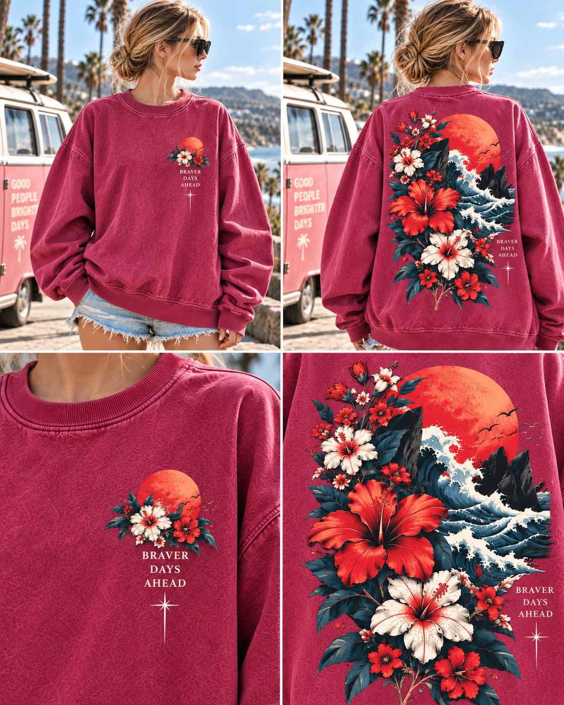 Braver Days Vintage Floral Sweatshirt