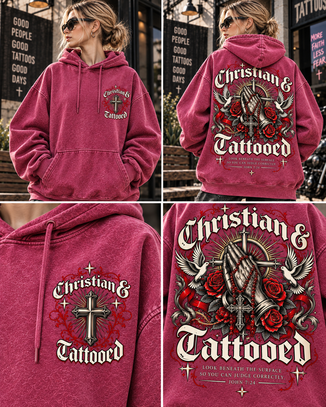 Christian & Tattooed Vintage Hoodie – Gothic Faith