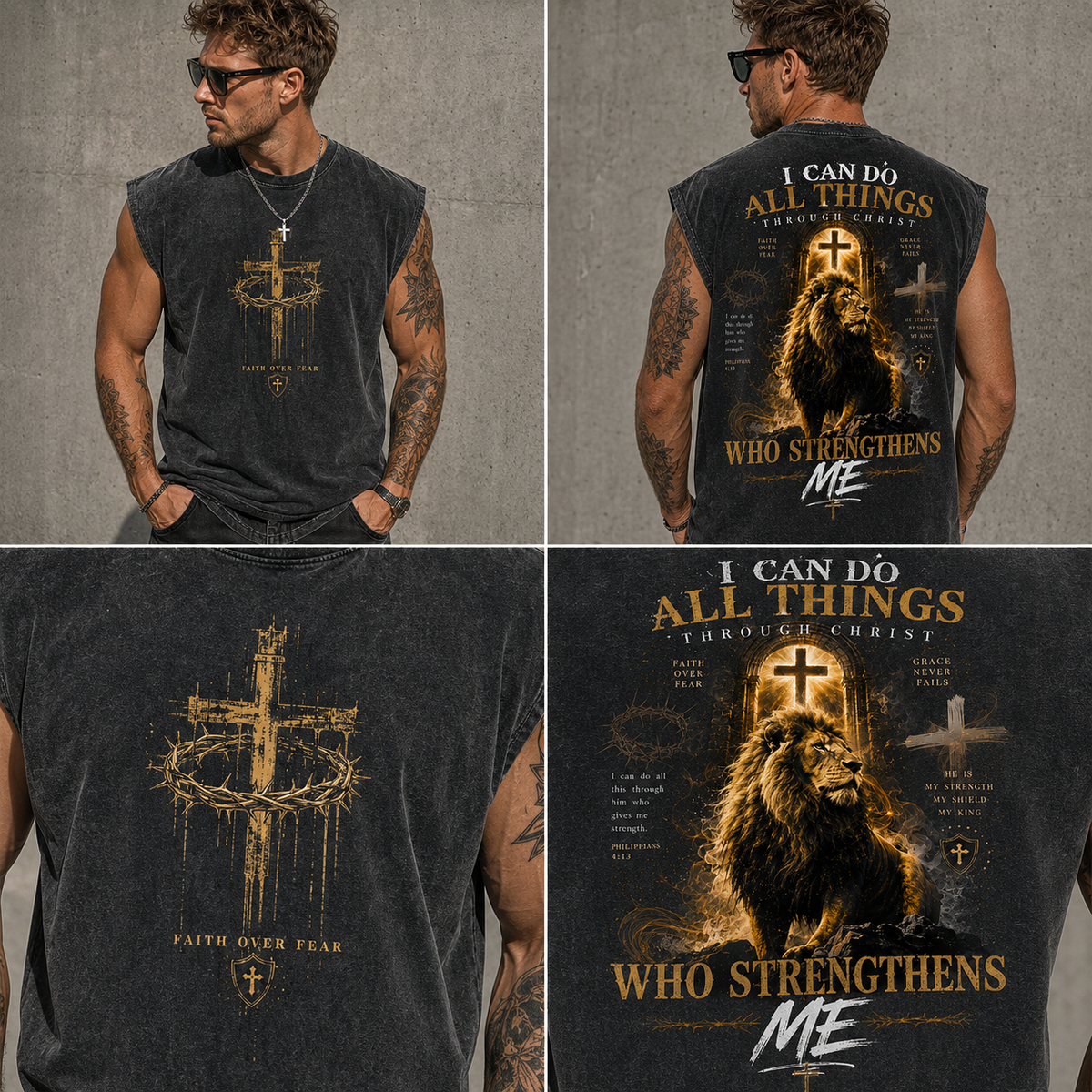 Faith Over Fear Lion Tank
