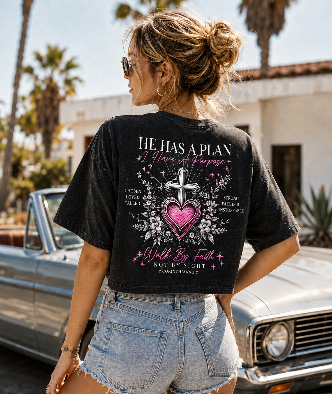 Faith Over Fear – He Has a Plan Crop Top