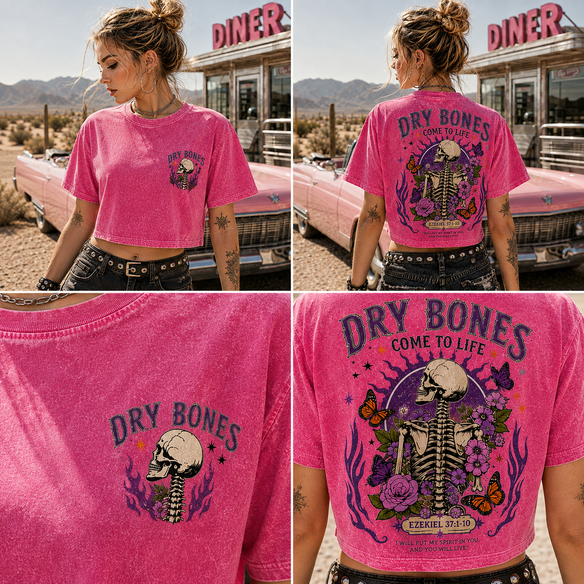 Dry Bones Come to Life – Vintage Skeleton Crop Top
