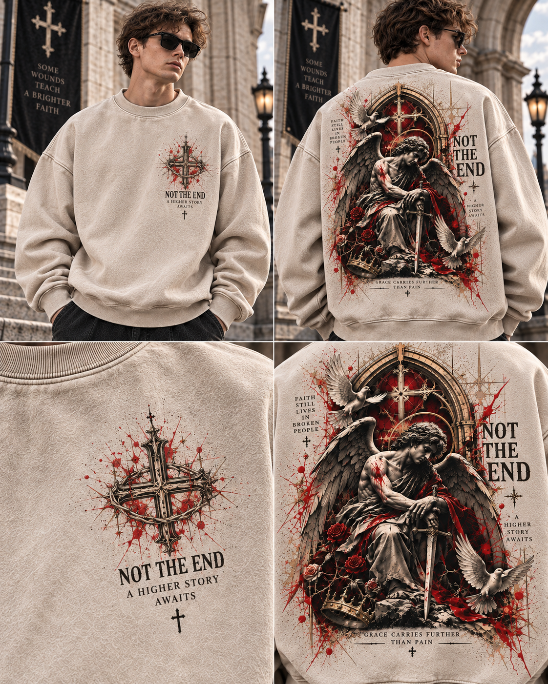 Not The End – Gothic Angel Vintage Sweatshirt