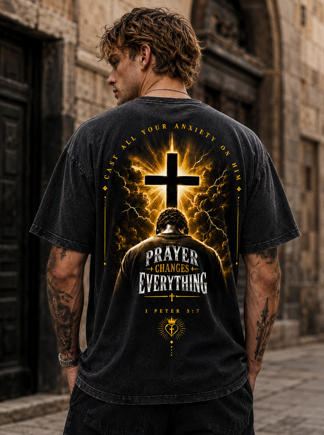Prayer Changes Everything – Christian Cross T-Shirt