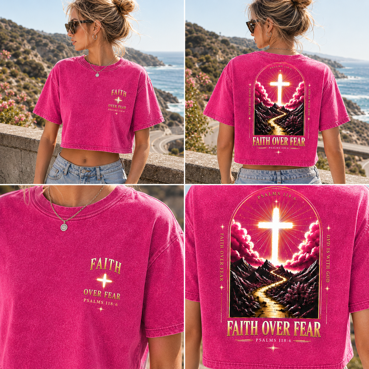 Faith Over Fear – Vintage Faith Crop Top