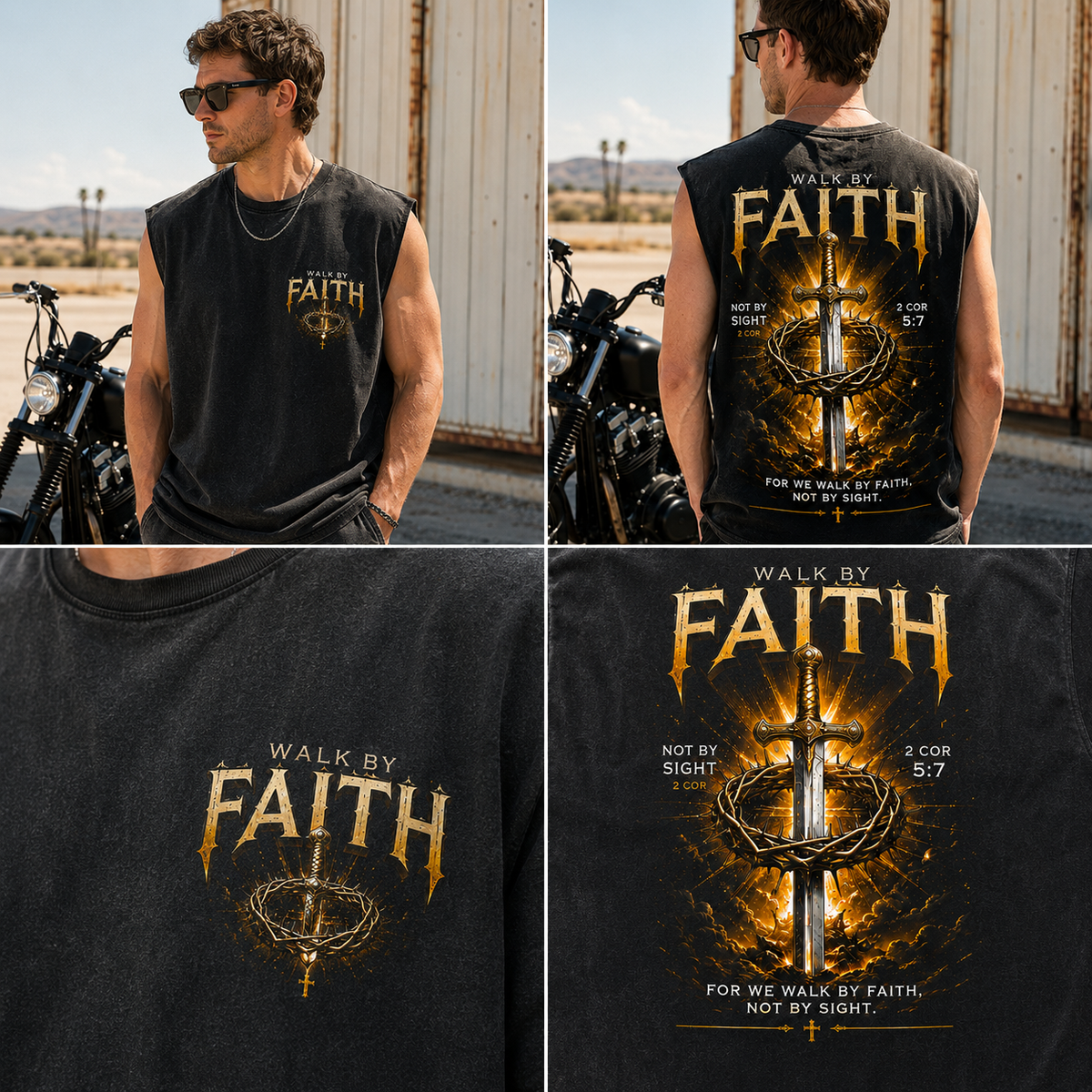 Walk By Faith – Vintage Cross Graphic Tank