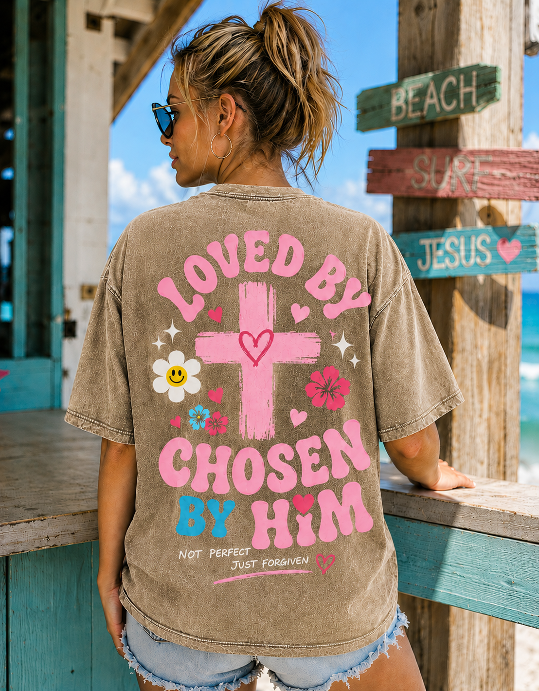 Loved By Jesus – Vintage Christian Graphic Tee