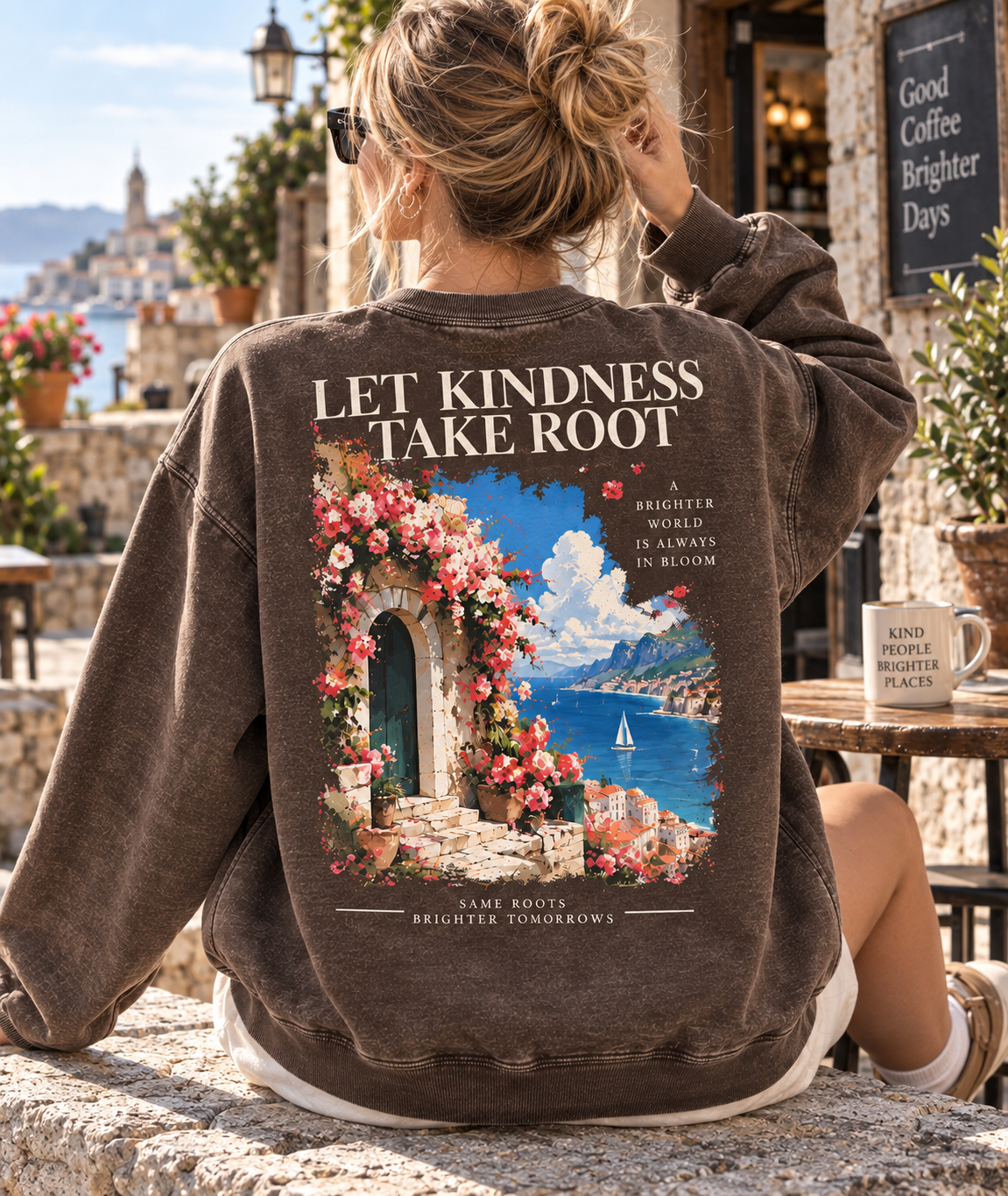 Let Kindness Take Root – Vintage Floral Sweatshirt
