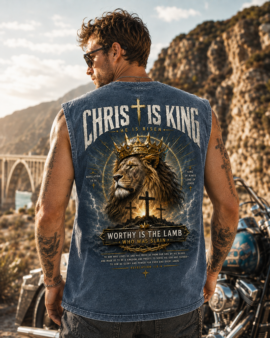 Chris Is King Washed Black Tank Top