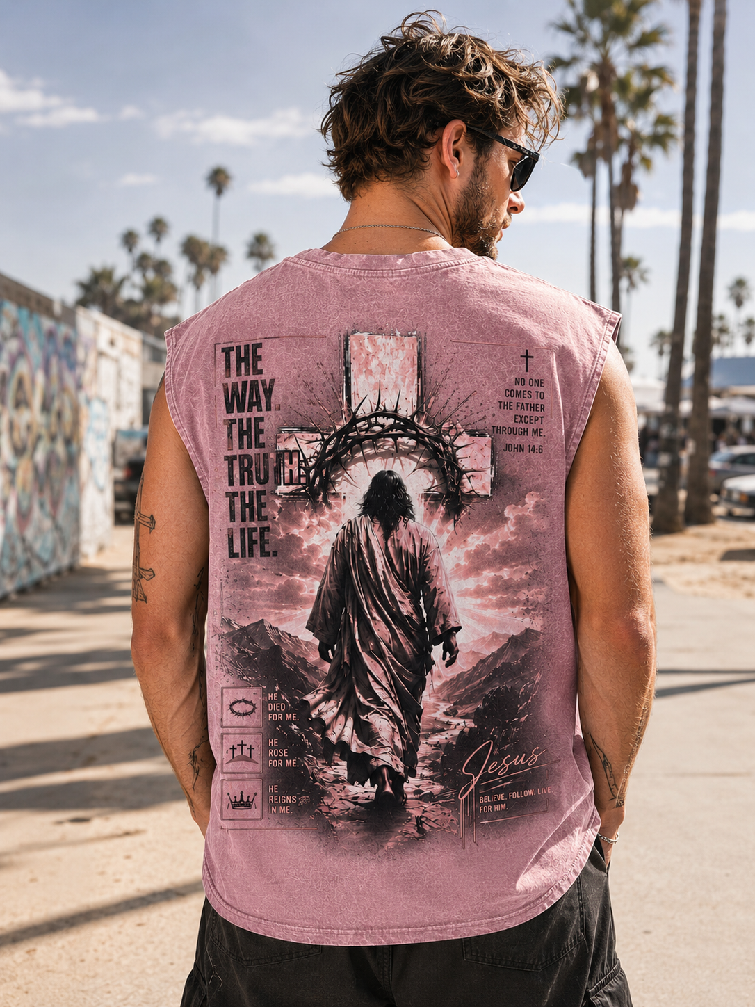 Jesus Faith Washed Black Muscle Tee