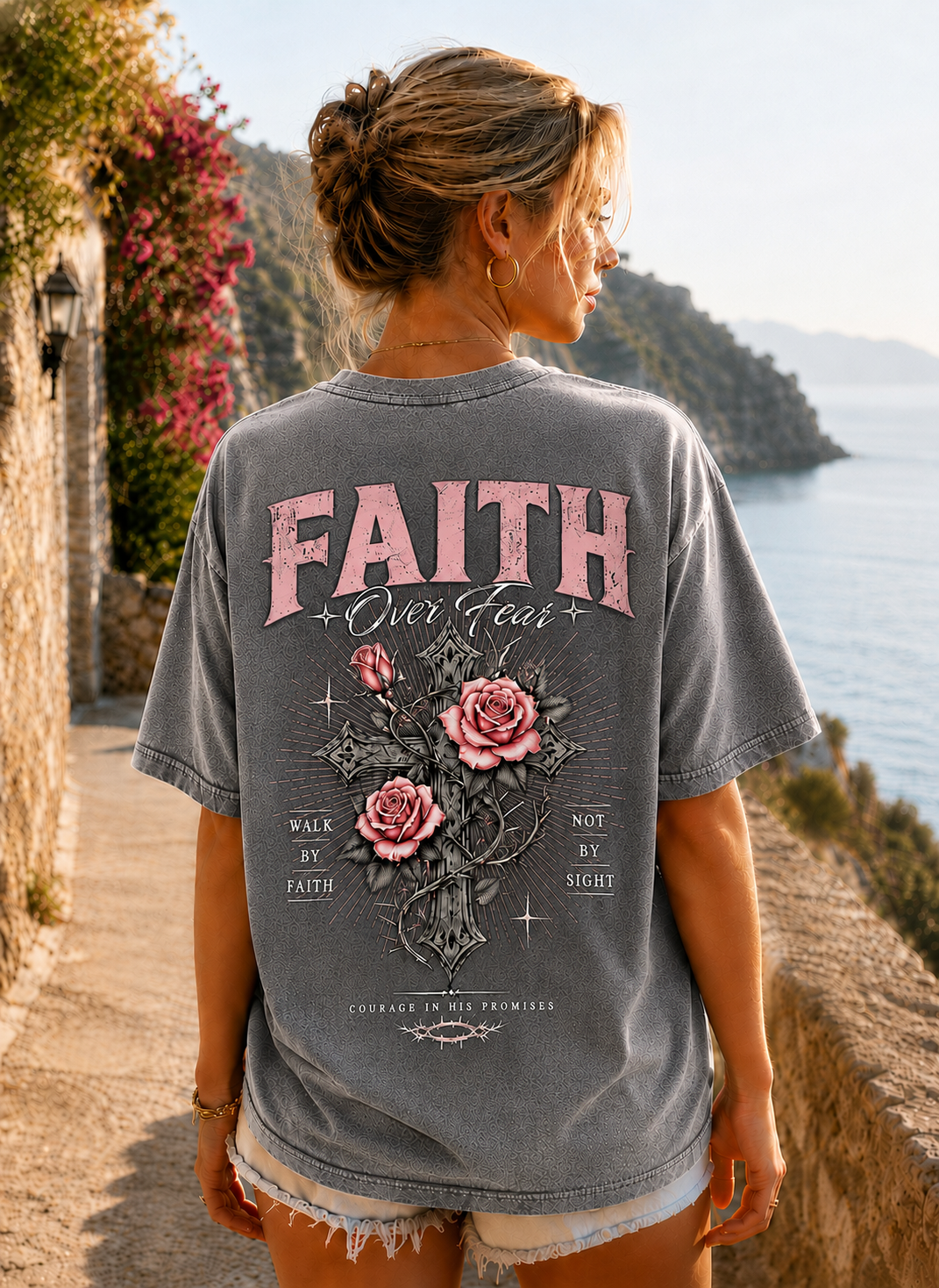 Faith Over Fear Vintage Washed T-Shirt