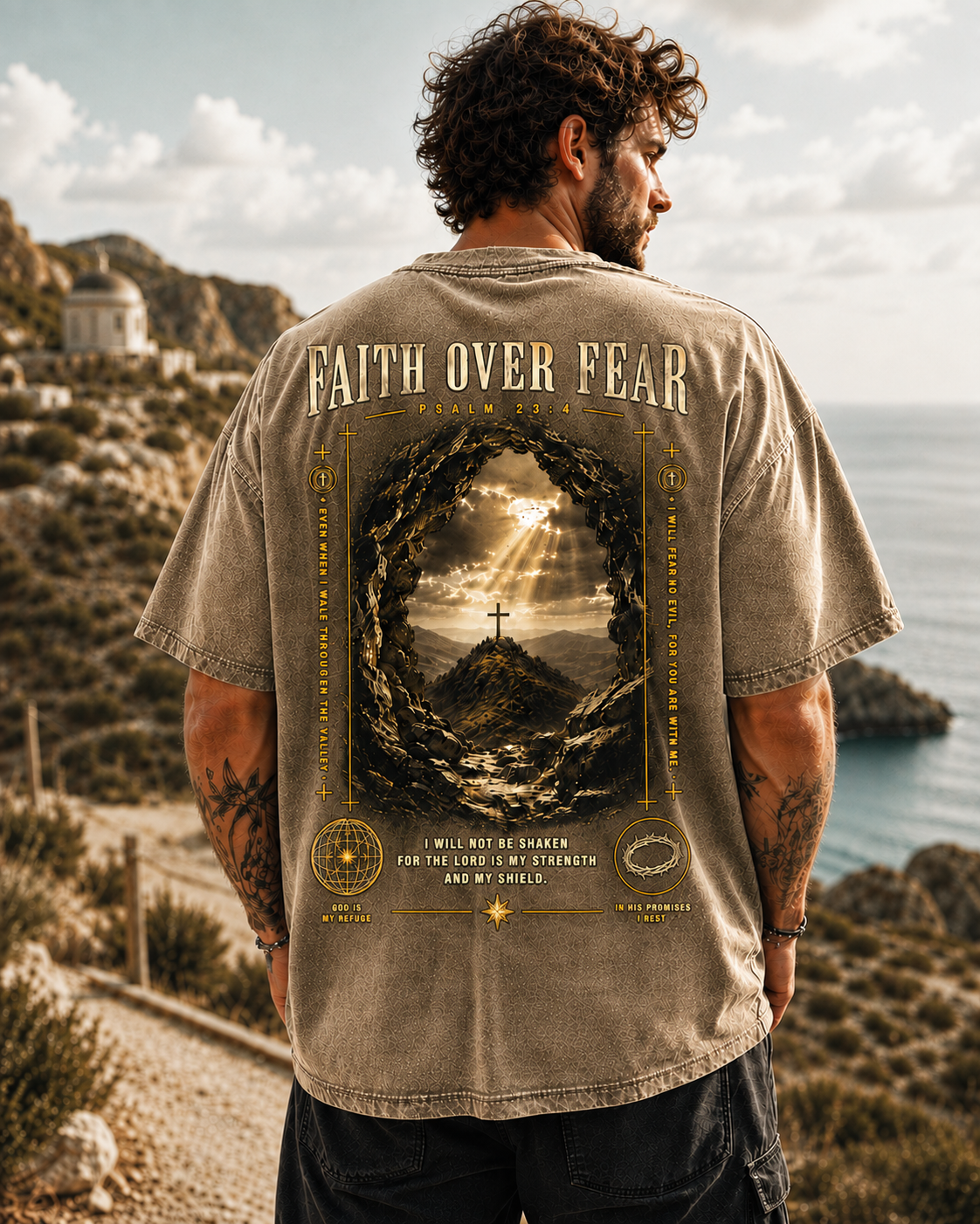 Faith Over Fear Vintage Christian T-Shirt
