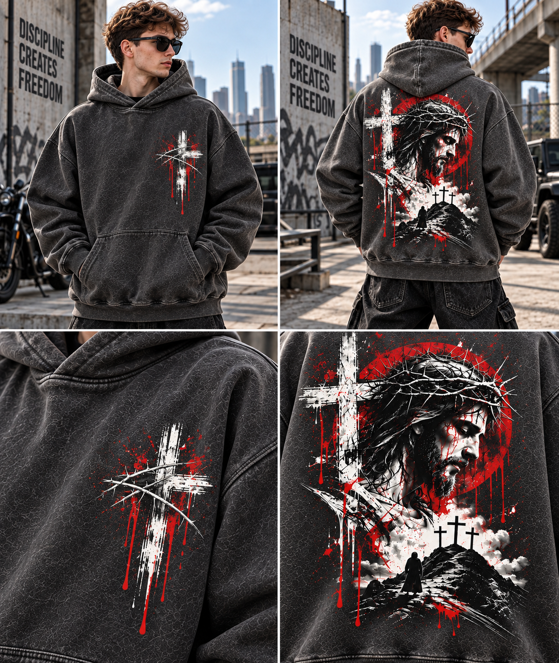 Faith & Cross Vintage Hoodie