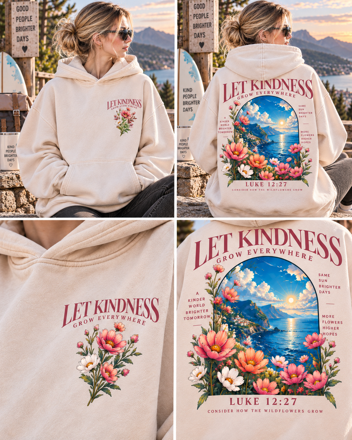 LET KINDNESS GROW Hoodie – Vintage Floral