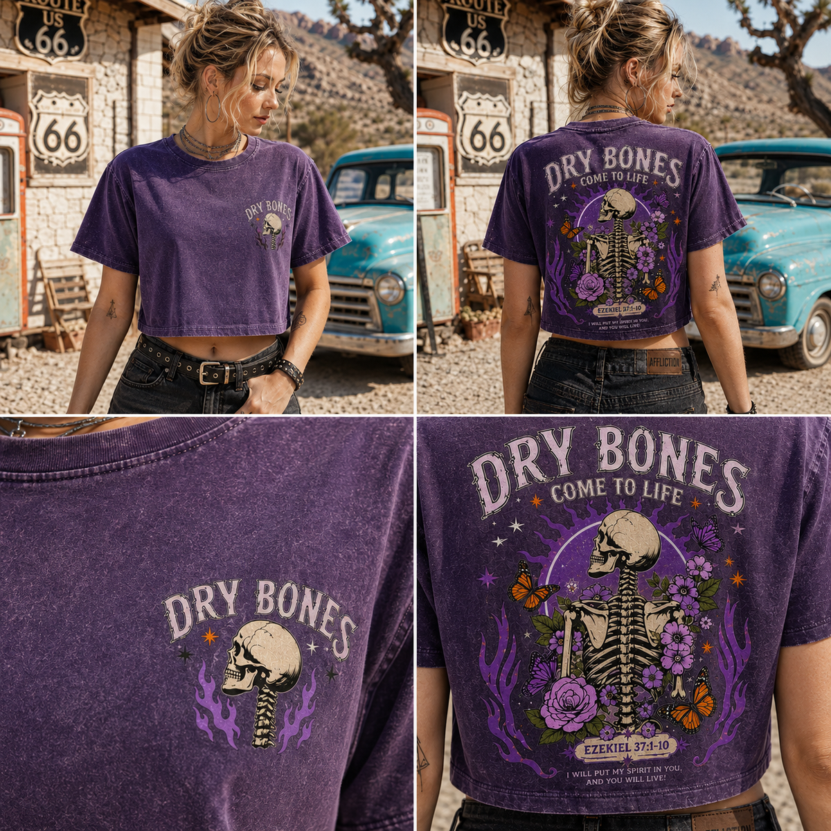 Dry Bones Come to Life – Vintage Skeleton Crop Top