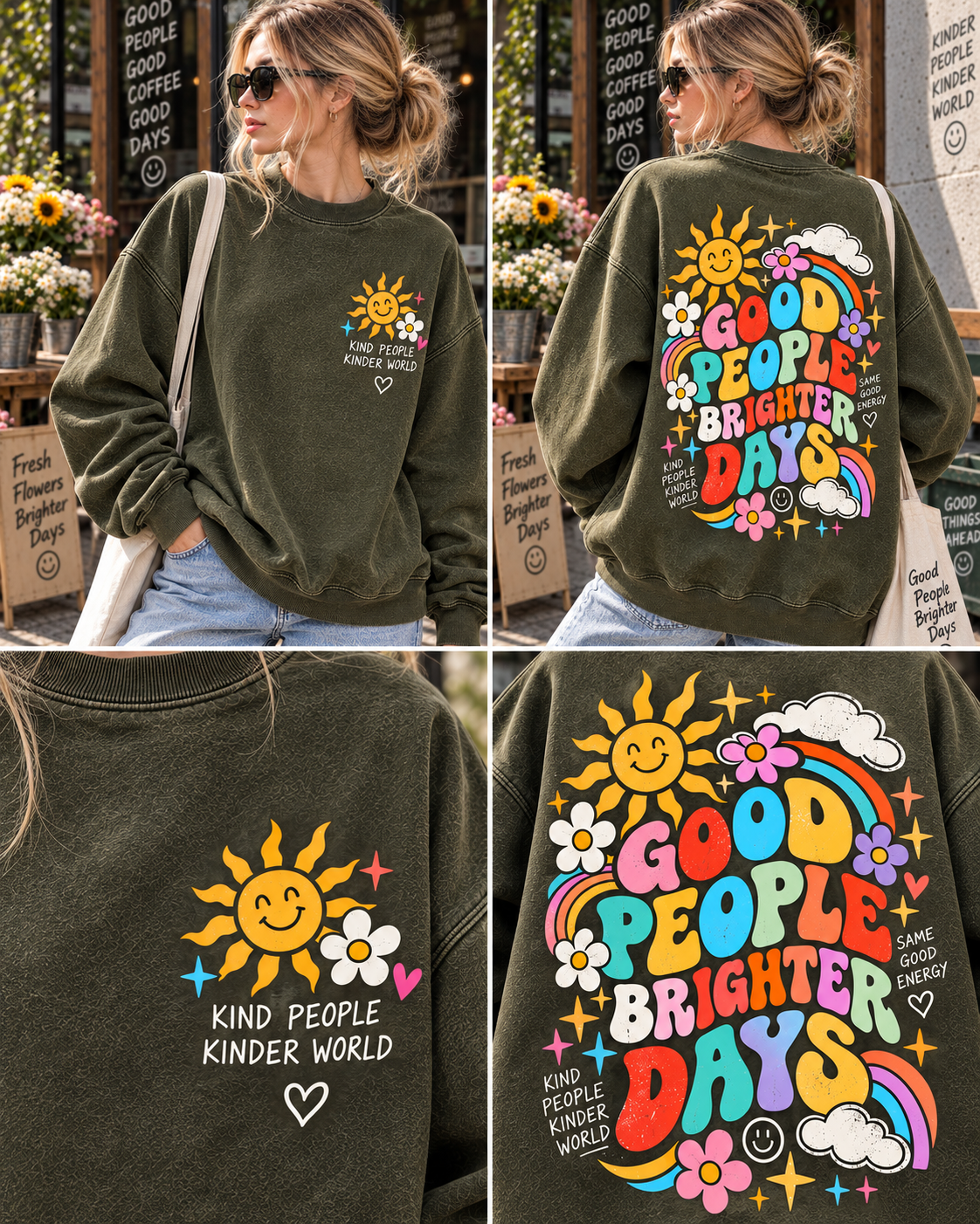 Good People Brighter Days – Vintage Graphic Sweatshirt