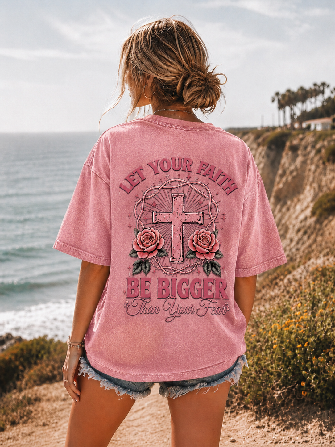 Faith Over Fear – Vintage Washed Graphic Tee