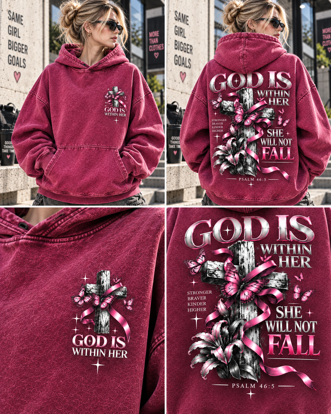God Is Within Her – Vintage Faith Hoodie