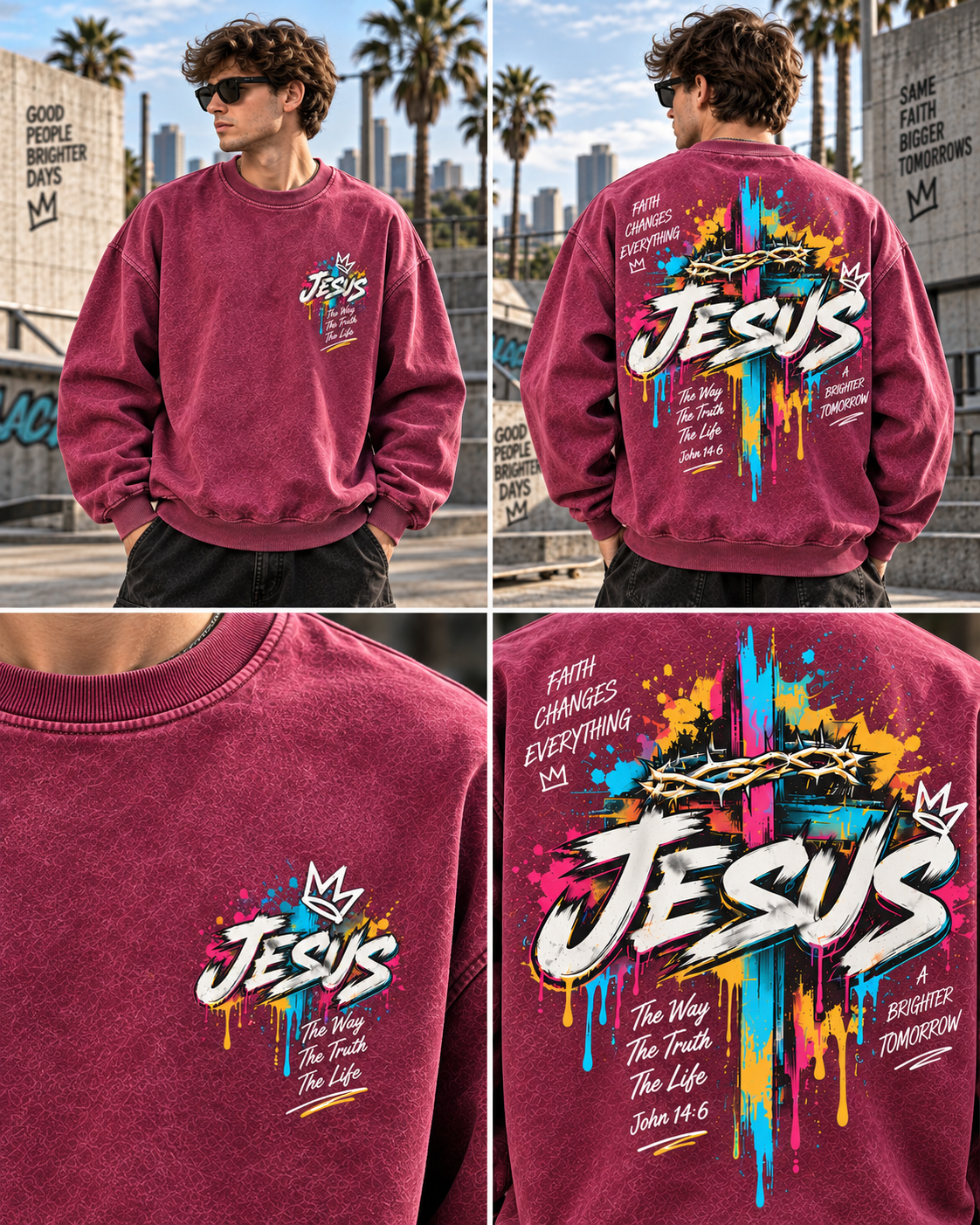 Jesus Faith Vintage Washed Sweatshirt