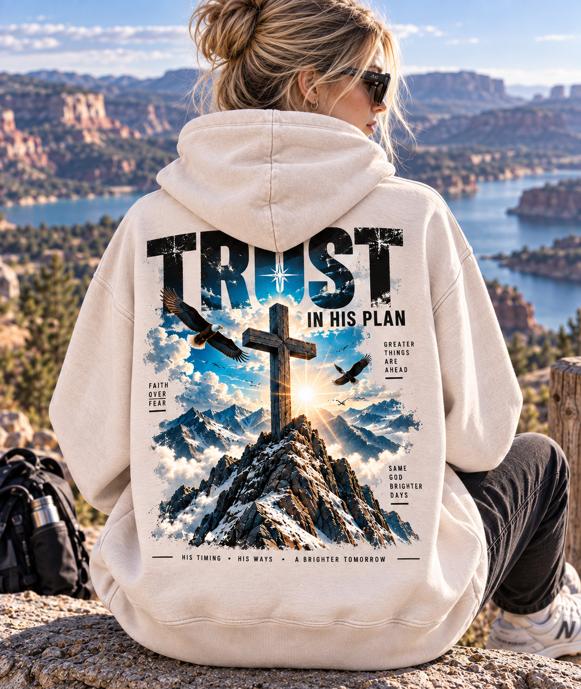 Trust In His Plan Hoodie – Vintage Mountain Faith