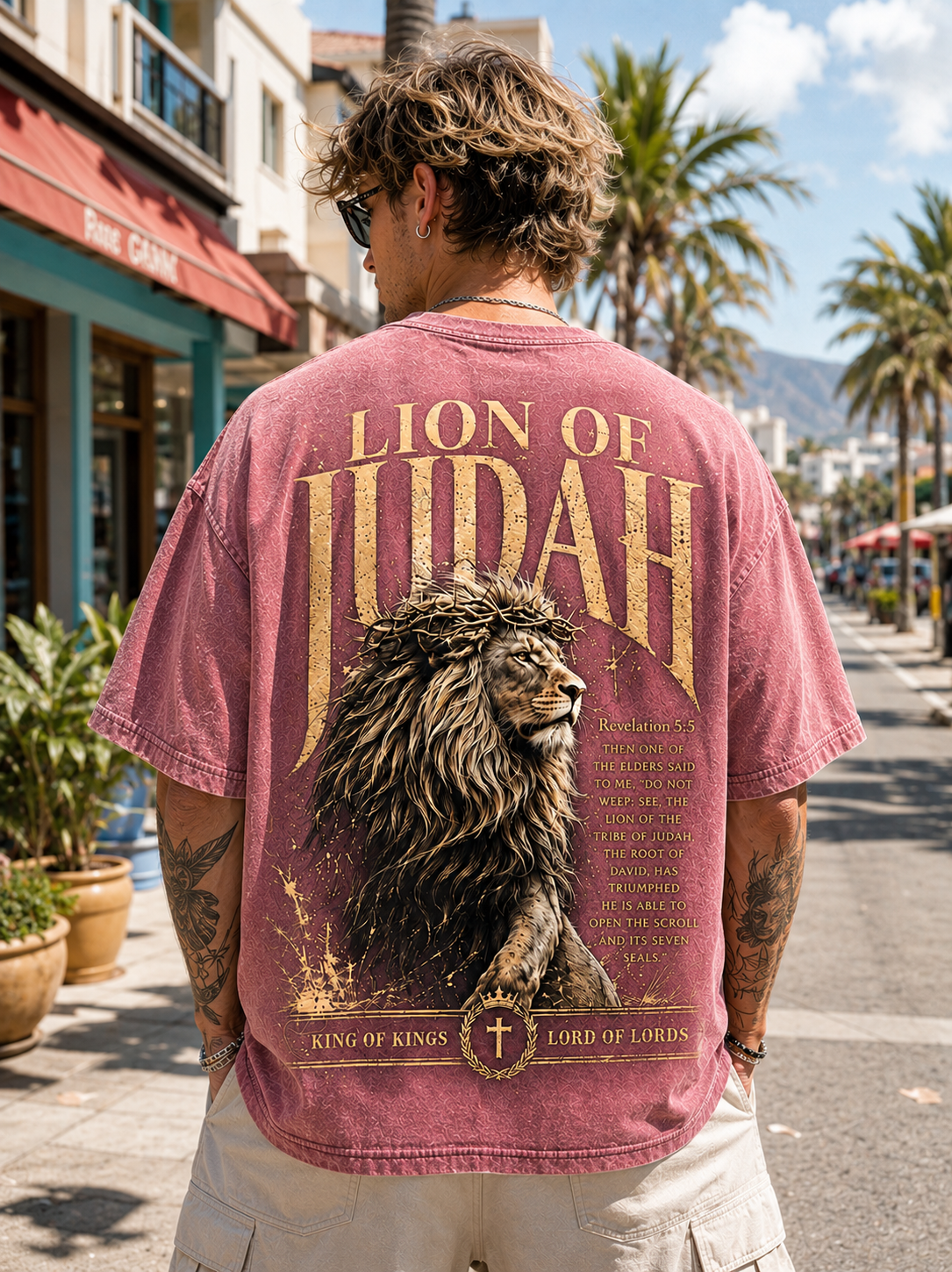 Lion of Judah – Vintage Olive Tee