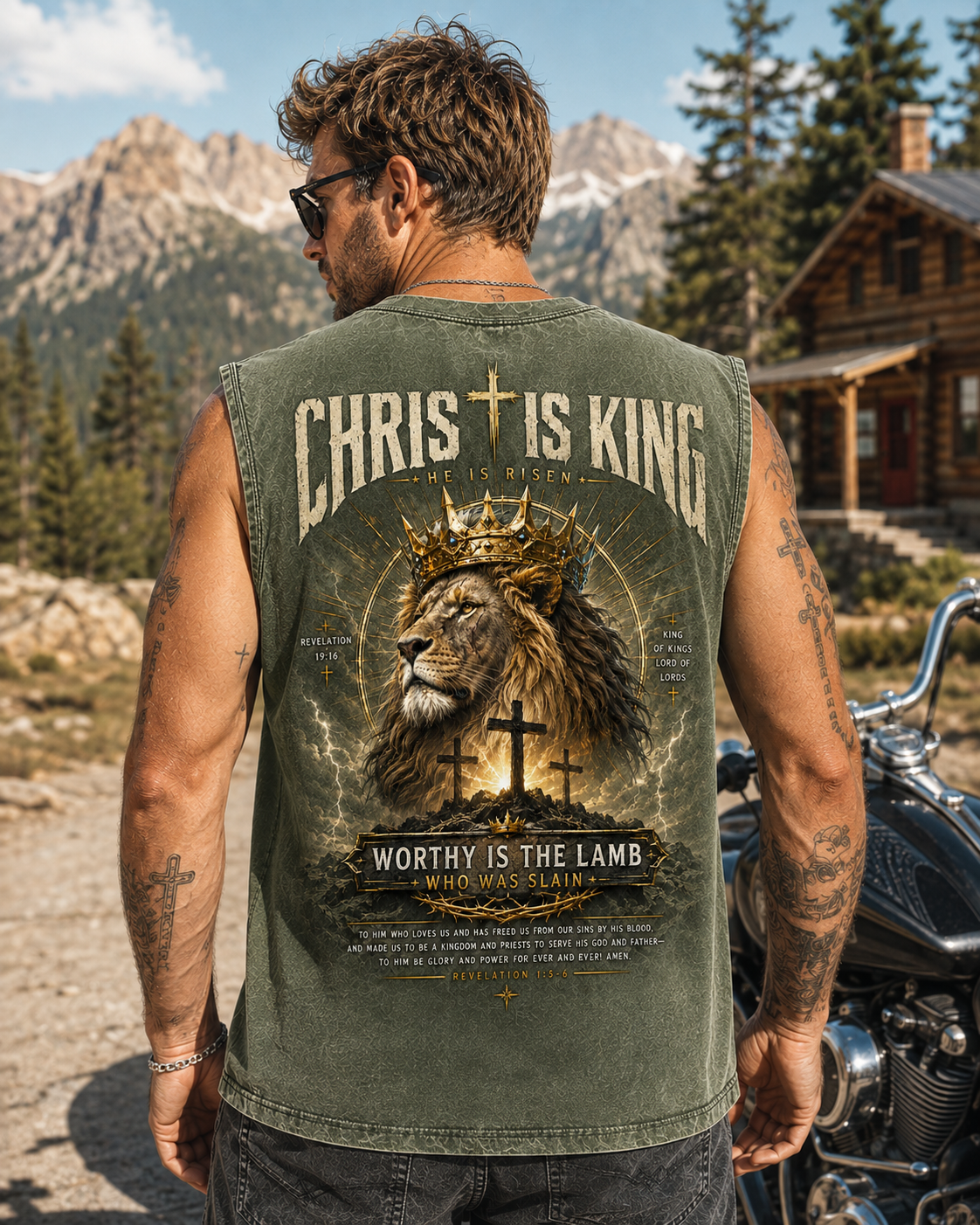 Chris Is King Washed Black Tank Top