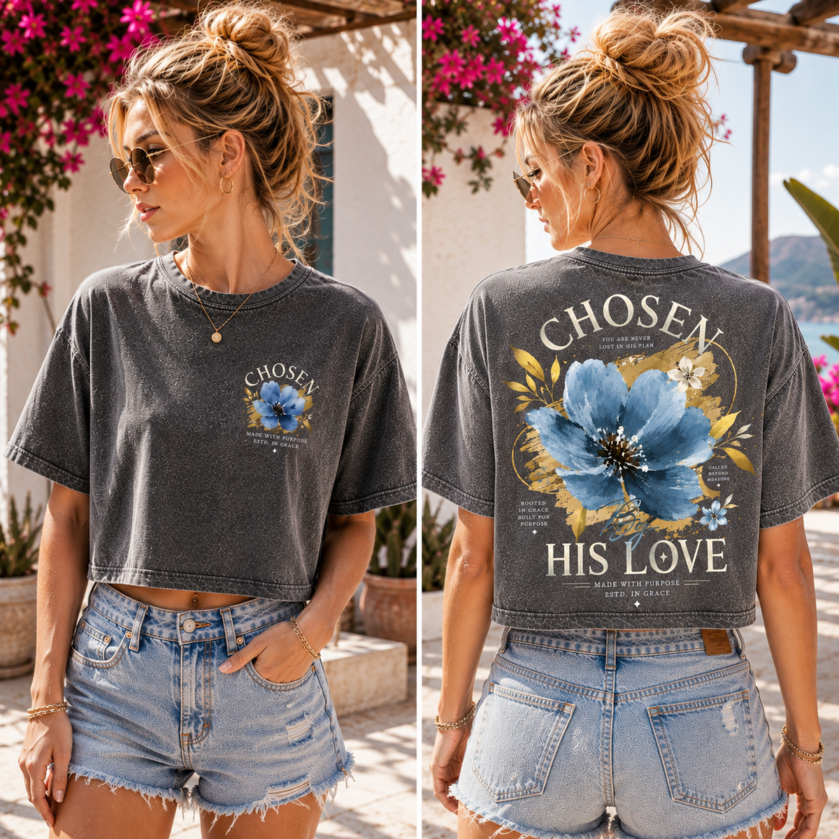 Chosen His Love – Vintage Floral Crop Top