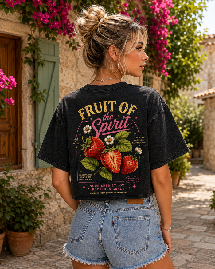 Fruit of the Spirit – Vintage Strawberry Crop Tee