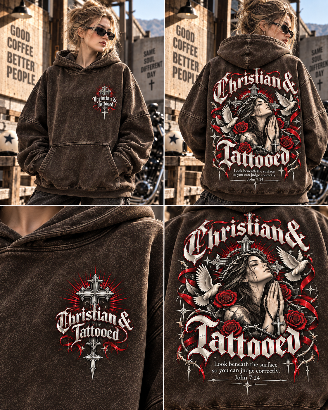 Christian & Tattooed – Vintage Gothic Hoodie